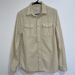 Saturday New York City Beige Magnus Corduroy Long Sleeve Shirt